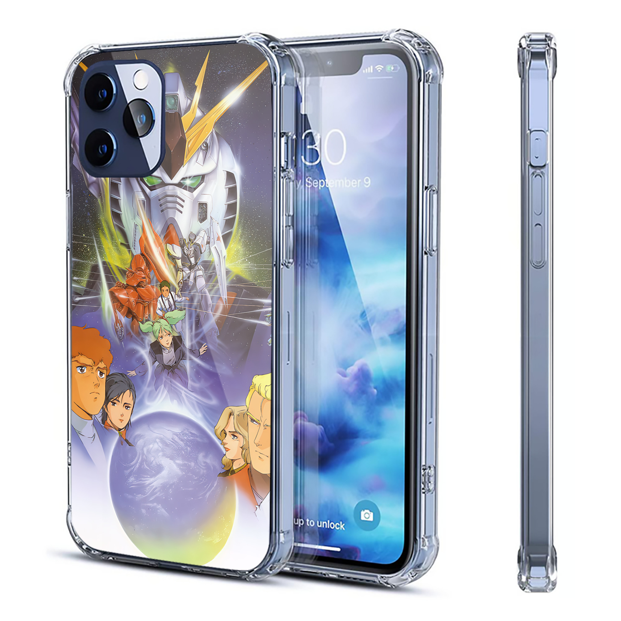 （画像用） 機動戦士ガンダム Mobile Suit Gundam 【iPhone 12シリーズ対応】透明スマホケース（クリアソフトケース）